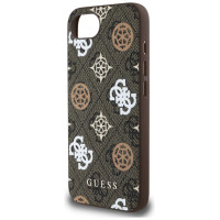 Guess PU 4G Peony case with MagSafe for iPhone 16e - brown