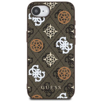 Guess PU 4G Peony case with MagSafe for iPhone 16e - brown