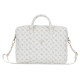 Guess 4G Peony Front Pocket Zipper Triangle Logo Laptop Bag 16" - White