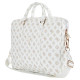 Guess 4G Peony Front Pocket Zipper Triangle Logo Laptop Bag 16" - White