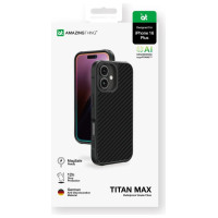 Amazingthing Titan Max Case with 1500D Aramid Fibers for iPhone 16 Plus - Black