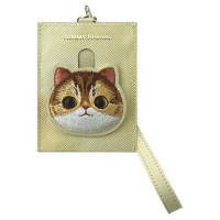 Nimmy Big Eyed Pet 2.0 Cat Wallet Card Holder - Beige