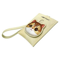 Nimmy Big Eyed Pet 2.0 Cat Wallet Card Holder - Beige
