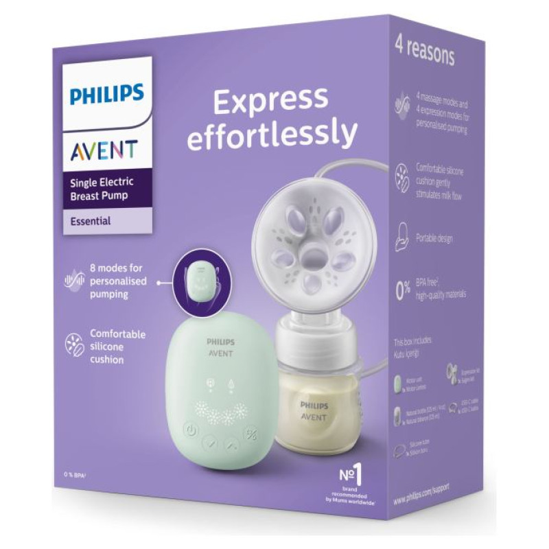 Philips Avent elektriskais krūts piena sūknis ar pudelīti - SCF323/11