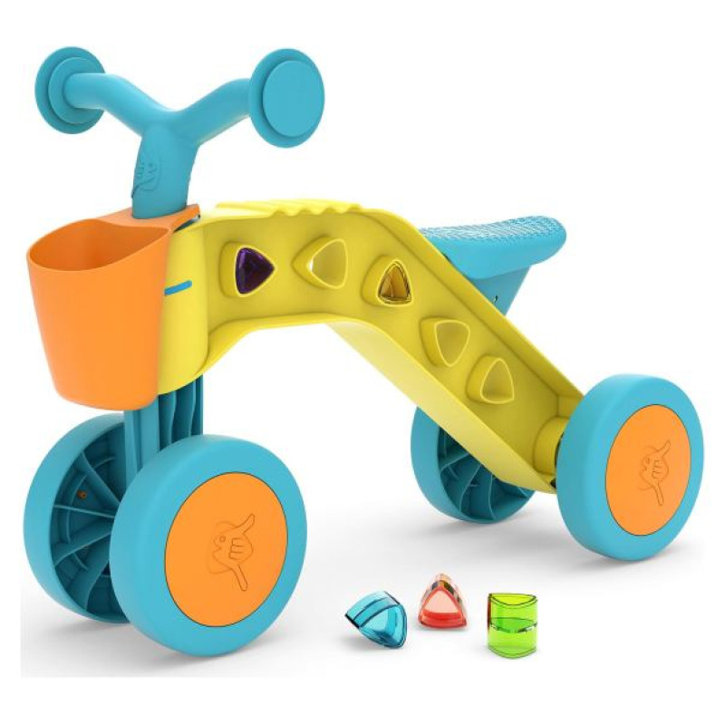 Chillafish Itsibitsi četrritenis pa&scaron;iem mazākajiem ar grozu, dzeltens/gai&scaron;i zils, no 1 līdz 3 gadiem - CPIB02YLB