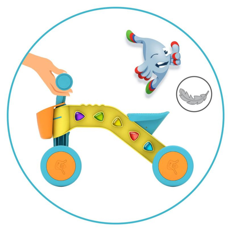 Chillafish Itsibitsi četrritenis pa&scaron;iem mazākajiem ar grozu, dzeltens/gai&scaron;i zils, no 1 līdz 3 gadiem - CPIB02YLB