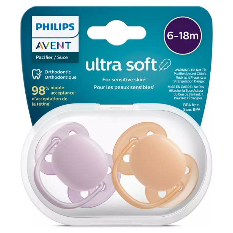 Philips Avent māneklītis Ultra soft Neutral, 6-18M (2 gab), meitenēm - SCF091/33