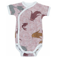 Lodger Romper Empire Fish kokvilnas bodijs ar īsām piedurknēm, Nocture, 68 cm - RF 077_68