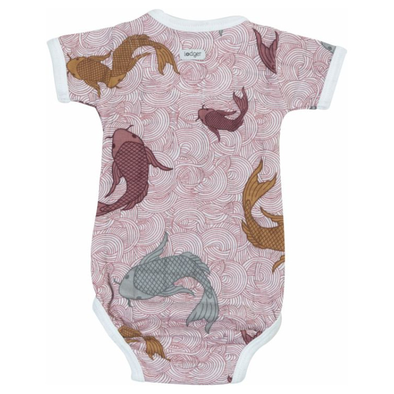 Lodger Romper Empire Fish kokvilnas bodijs ar īsām piedurknēm, Nocture, 68 cm - RF 077_68