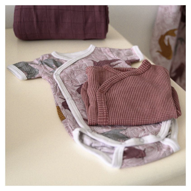 Lodger Romper Empire Fish kokvilnas bodijs ar īsām piedurknēm, Nocture, 68 cm - RF 077_68