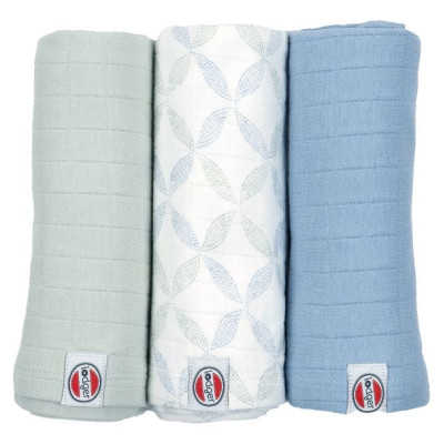 Lodger Swadler Solid Matcha kokvilnas autiņ&scaron;,Peppermint, 70x70 cm, 3gab. - SWM 104