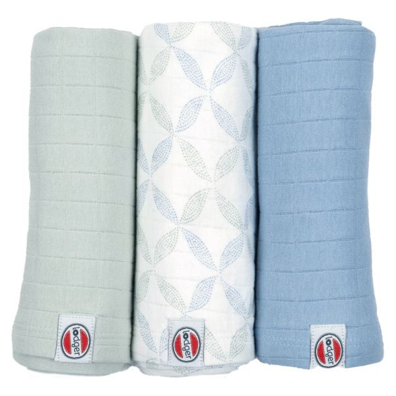 Lodger Swadler Solid Matcha kokvilnas autiņ&scaron;,Peppermint, 70x70 cm, 3gab. - SWM 104