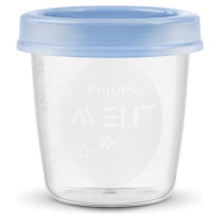 Philips Avent trauki ar vāciņiem krūts piena/ēdiena uzglabāšanai 180 ml (5gab) - SCF619/05