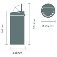 Brabantia aktritumu  tvertne Touch Bin 30l, Matt steel - 115349