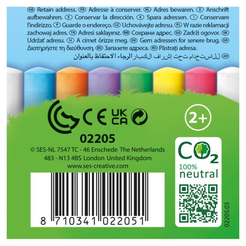 SES Āra krītiņu komplekts spainītī, 22 gab.