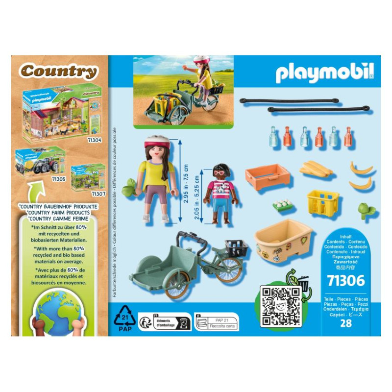 Playmobil FARM Fermera kravas velosipēds 71306