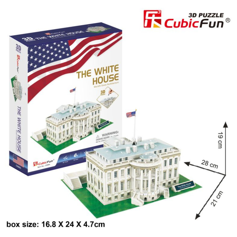 Cubic Fun CUBICFUN 3D puzle Baltais Nams, ASV