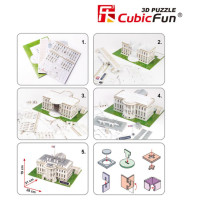 Cubic Fun CUBICFUN 3D puzle Baltais Nams, ASV