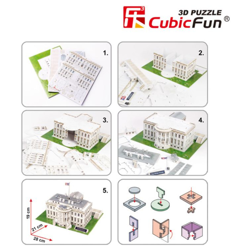 Cubic Fun CUBICFUN 3D puzle Baltais Nams, ASV