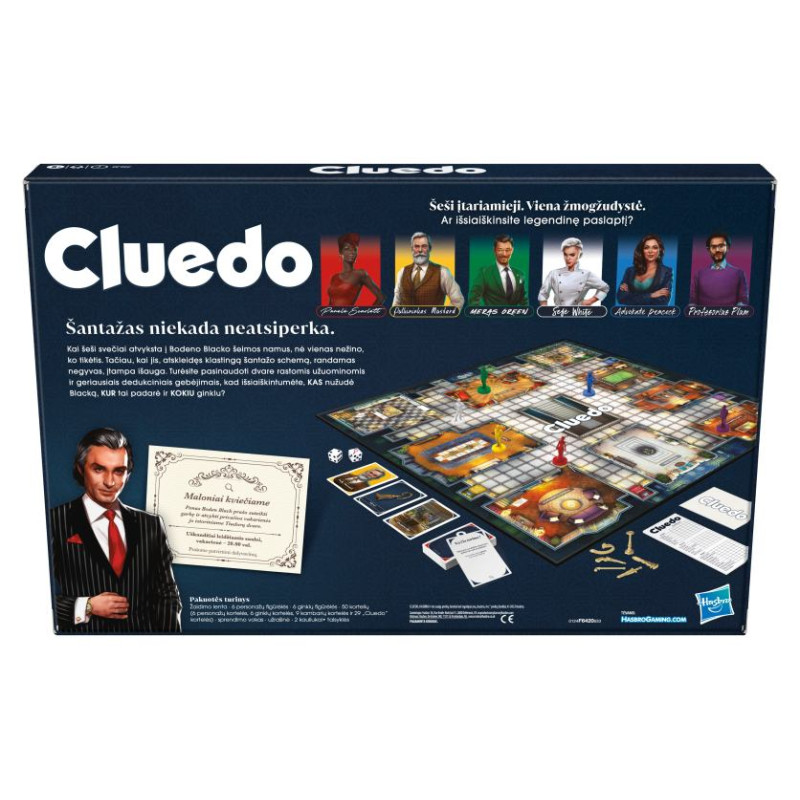 Hasbro Gaming CLUEDO настольная игра, классическая версия (на литовском яз.)