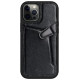 Nillkin Aoge Leather Case Flexible Armored Genuine Leather Case with Pocket for iPhone 12 Mini Black