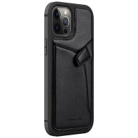 Nillkin Aoge Leather Case Flexible Armored Genuine Leather Case with Pocket for iPhone 12 Mini Black