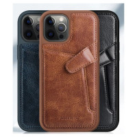 Nillkin Aoge Leather Case Flexible Armored Genuine Leather Case with Pocket for iPhone 12 Mini Black