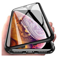 Wozinsky Full Magnetic Case Full Body Front and Back Cover with built-in glass for Vivo X60 black-transparent