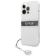 Guess GUHCP13LKB4GGR iPhone 13 Pro / 13 6,1" Transparent hardcase 4G Grey Strap Charm