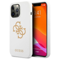 Guess GUHCP13LLS4GGWH iPhone 13 Pro / 13 6,1" biały/white hard case Silicone 4G Logo