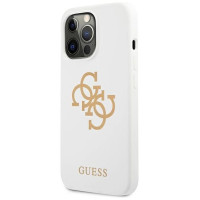 Guess GUHCP13LLS4GGWH iPhone 13 Pro / 13 6,1" biały/white hard case Silicone 4G Logo
