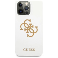 Guess GUHCP13LLS4GGWH iPhone 13 Pro / 13 6,1" biały/white hard case Silicone 4G Logo