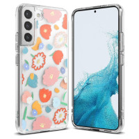 Ringke Fusion Design Armored Case Cover with Gel Frame for Samsung Galaxy S22 + (S22 Plus) transparent (Floral) (F593R31)