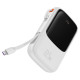 Baseus Qpow power bank 10000mAh built-in USB Type-C cable 22.5W Quick Charge SCP AFC FCP white (PPQD020102)