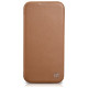 Icarer CE Premium Leather Folio Case iPhone 14 magnetic flip case MagSafe brown (WMI14220713-BN)
