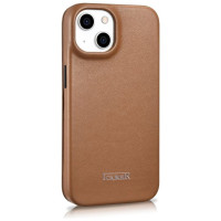 Icarer CE Premium Leather Folio Case iPhone 14 magnetic flip case MagSafe brown (WMI14220713-BN)