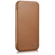 Icarer CE Premium Leather Folio Case iPhone 14 magnetic flip case MagSafe brown (WMI14220713-BN)