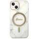 Guess Set Guess GUBPP14SHMEACSH Case+ Charger iPhone 14 6.1" white/white hard case Marble MagSafe