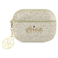 Guess GUAP2GLGSHD AirPods Pro 2 cover gold/gold Glitter Flake 4G Charm