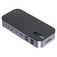 Choetech HUB Choetch M52 USB-C - USB-C PD/USB-C/USB-A/HDMI/VGA/DP/SD/TF/RJ45/AUX - gray