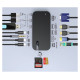 Choetech HUB Choetch M52 USB-C - USB-C PD/USB-C/USB-A/HDMI/VGA/DP/SD/TF/RJ45/AUX - gray