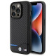 BMW Leather Carbon MagSafe iPhone 15 Pro Max Case - Black