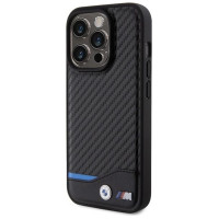 BMW Leather Carbon MagSafe iPhone 15 Pro Max Case - Black