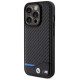 BMW Leather Carbon MagSafe iPhone 15 Pro Max Case - Black
