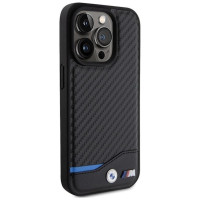 BMW Leather Carbon MagSafe iPhone 15 Pro Max Case - Black