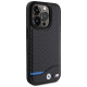 BMW Leather Carbon MagSafe iPhone 15 Pro Max Case - Black