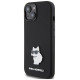 Karl Lagerfeld Silicone Choupette Metal Pin case for iPhone 15 Plus / 14 Plus - black