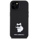 Karl Lagerfeld Silicone Choupette Metal Pin case for iPhone 15 Plus / 14 Plus - black