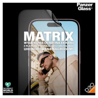 Panzerglass Matrix Ultra-Wide-Fit hybrid glass for iPhone 15 with positioner