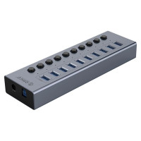 Orico BT2U3-10AB Hub 10x USB-A 3.0 with switches - gray
